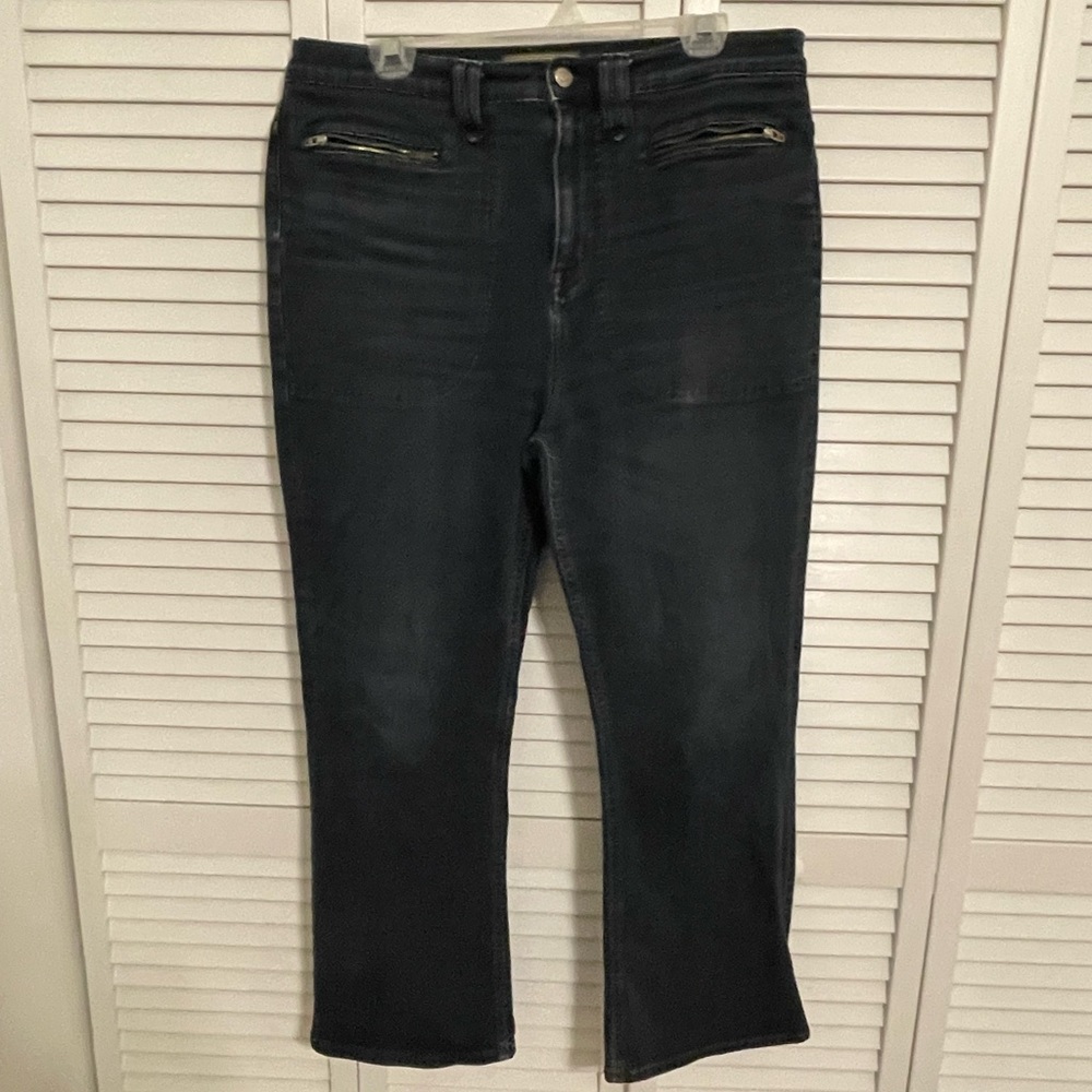 J Crew Point Sur dark demi-boot cut cropped jeans -size 31